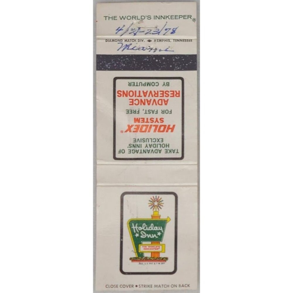 Vintage Matchbook Cover Holiday Inn Miami Central FL Florida